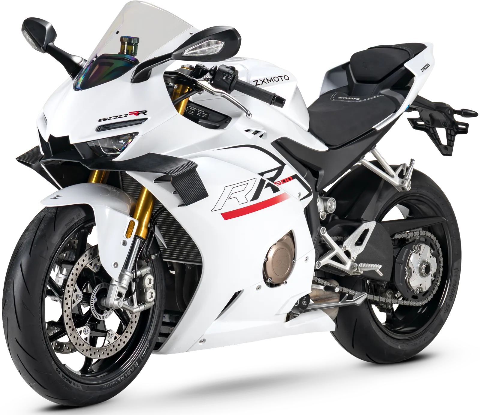 ZXMOTO 500RR blanca, moto deportiva de cuatro cilindros en Paraguay